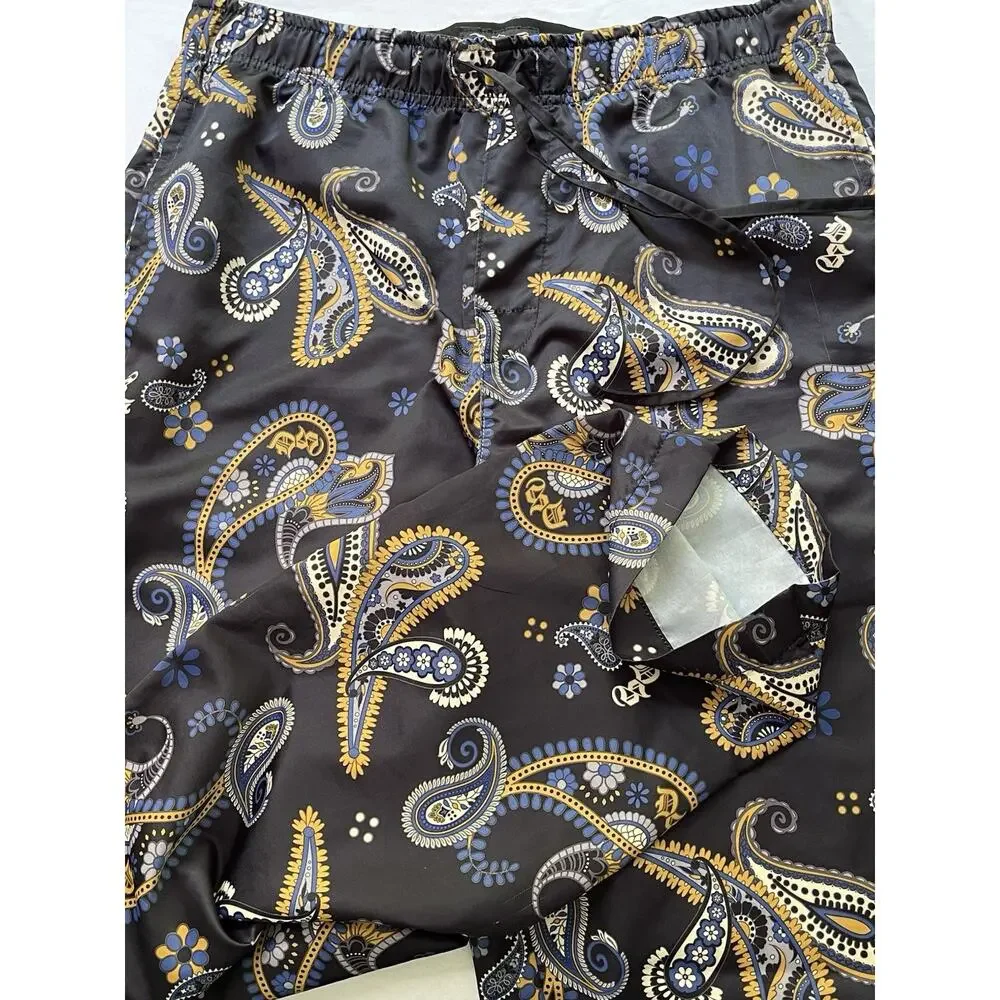 Dogg Supply Snoop Dogg Paisley Satin Pajama Set Womens Small 2-Piece